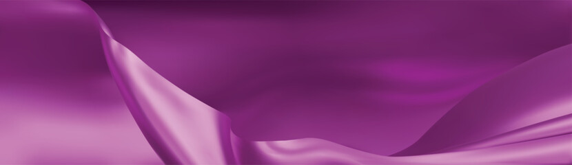 The luxury of purple fabric texture background. Closeup of rippled silk fabric. Stacked silk of 2 fabrics. purple background. 3D vector illustration