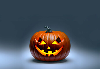 Fototapeta premium Jack o Lantern pumpkin, Halloween festival, for poster, greeting card, banner, party, invitation, Ai generated, advertising, trick or treat