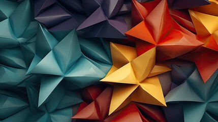 Fototapeta premium optimistic abstract origami texture background, generative ai