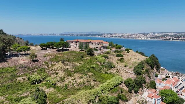 Drone footage of a spooky abandoned building by Porto Brandao, south of Lisbon.