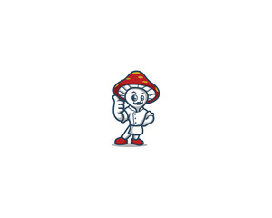 Chef mashroom character mascot logo