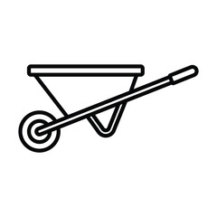 wheelbarrow icon vector design template in white background