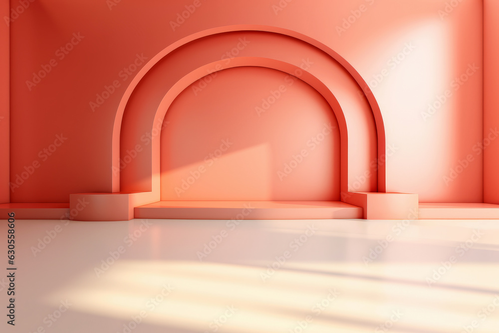 Aufkleber minimalist abstract background, empty room with arch background.