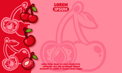 pink background with silhouette of cherry icon