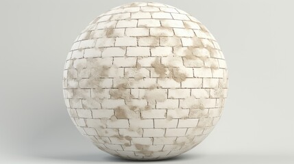 Cream and white round shaped brick wall texture copy space background
