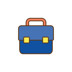 Blue school bag icon cartoon vector illustration
