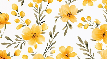 Fototapeta na wymiar yellow flower pattern seamless 