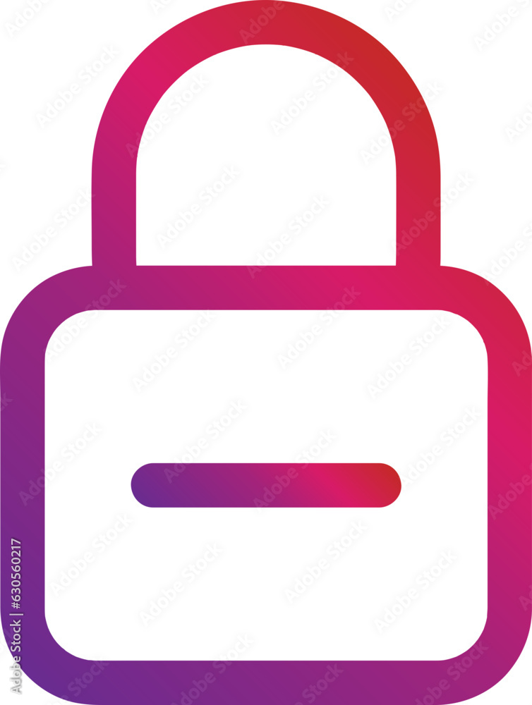 Poster gradient style outline security padlock icon