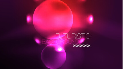 Circles with bright neon shiny light effects, abstract background wallpaper design