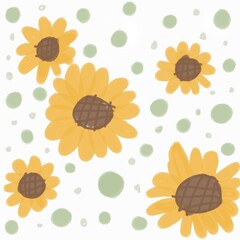seamless pattern background with sunflowers