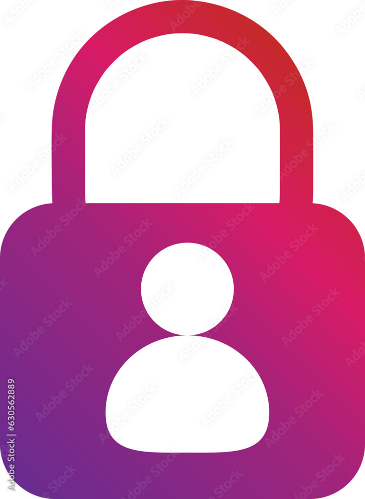 Poster gradient style modern security padlock icon