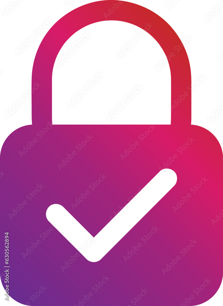 Poster gradient style modern security padlock icon