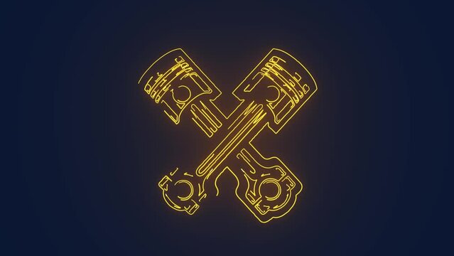 Automobile car engine pistons technology logo animation