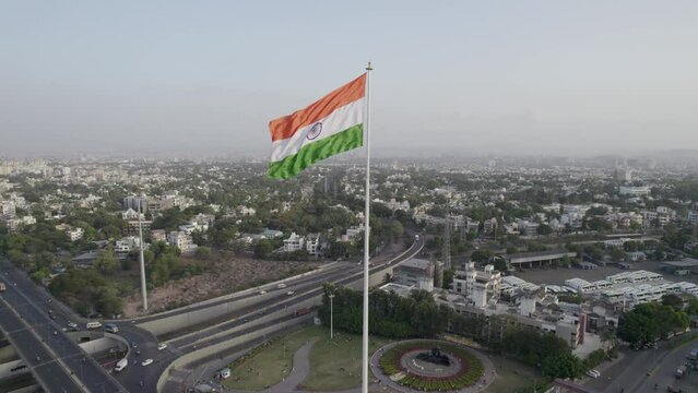 Indian flag drone shot 4k