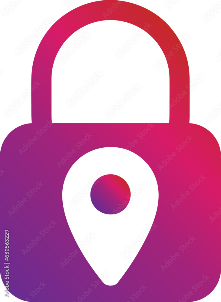 Poster gradient style modern security padlock icon