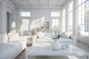 Fototapeta na wymiar living room is bright white