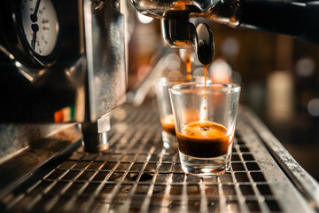 Espresso coffee from the machine