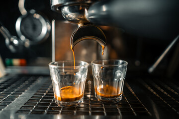 Espresso coffee from the machine