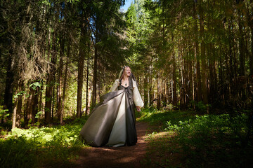 Beautiful seductive dryad. Pagan spirit of the forest. Portrait of beautiful dryad. Fairy who loves...