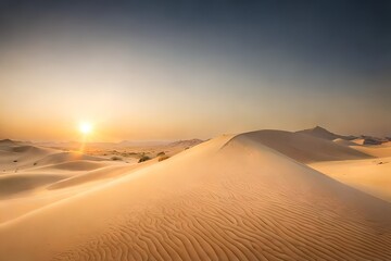 Fototapeta na wymiar sunset in the desert Generated Ai