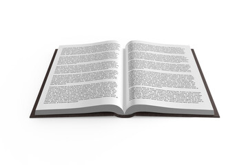 Obraz premium Digital png illustration of open book with texts on transparent background