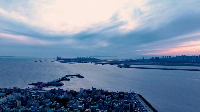 Oido, port city in Korea, sea, Harbor, Hyperlaps