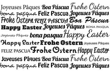 Digital png illustration of happy easter text on transparent background
