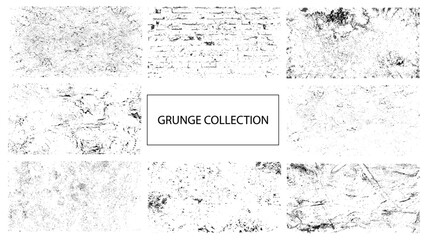 Cement wall texture grunge set. Cement, concrete, plaster wall. Vintage grunge vector backgrounds. Rough grungy textures collection.