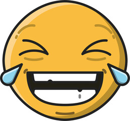 Digital png illustration of emoji crying with laughter on transparent background