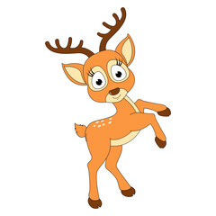 cute deer animal cartoon illustration