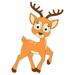 cute deer animal cartoon illustration