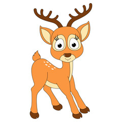 cute deer animal cartoon illustration