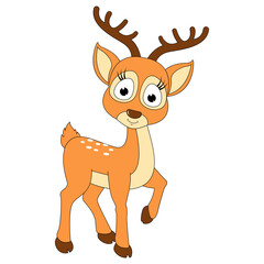 cute deer animal cartoon illustration