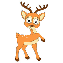 cute deer animal cartoon illustration