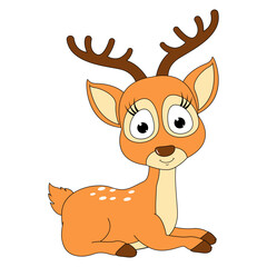 cute deer animal cartoon illustration