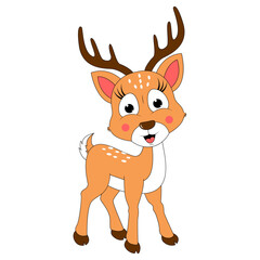cute deer animal cartoon illustration