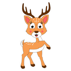 cute deer animal cartoon illustration