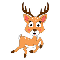 cute deer animal cartoon illustration