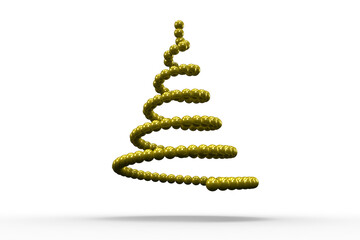 Digital png illustration of spiral from yellow balls on transparent background