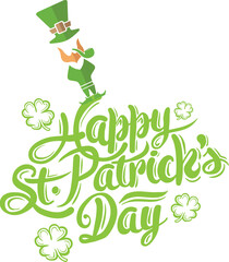 Digital png illustration of happy saint patrick's day text on transparent background