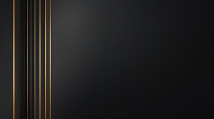 Abstract luxury black grey gradient backgrounds with rectangle frame, dynamic golden metallic stripes. Elegant ribbon vertical horizontal banner. minimal border for sale. Dark backdrop, Generative AI