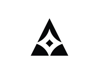 Fototapeta premium triangle letter A with a star logo design