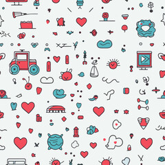Simple love handdrawn doodle seamless pattern
