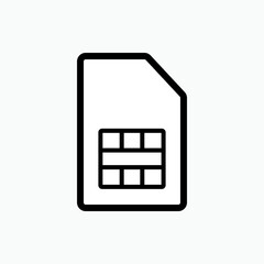 Sim Card Icon. Chip Symbol  - Vector.