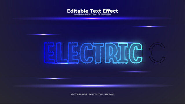 Electric Dark Blue Neon Editable Text Effect