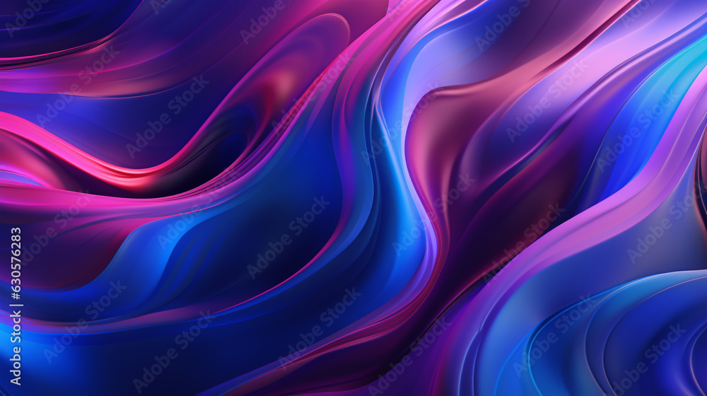 Poster abstract background with neon fluid elements that react to user interactions