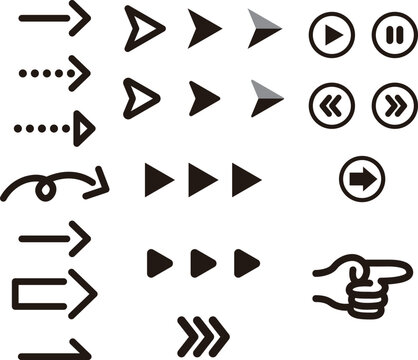 アイコン　矢印　あしらい　シンプル　イラスト素材セット