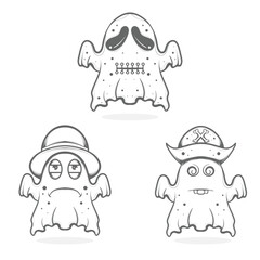 design bundle icon set msakot cute ghost logo with various expressions
