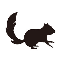 シンプルなリスのシルエット素材、ベクター