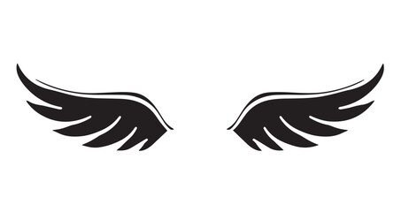 Silhouette Angel Wings Vector